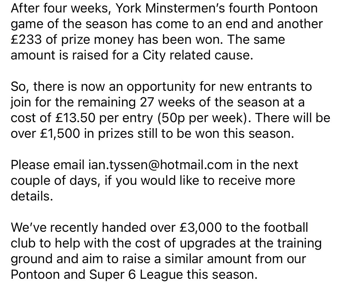 Congratulations to our latest Pontoon prize winners, who will share £233 🥳

Please email ian.tyssen@hotmail.com if you are interested in joining this  fundraiser. It’s low maintenance and fun 👍🏼

Your support is greatly appreciated 🙏🏻