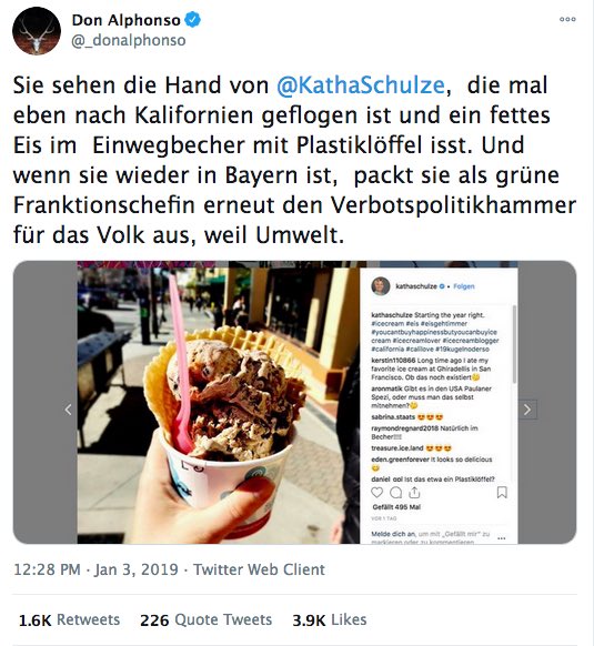 svs1946's tweet photo. Unsäglich, wie „unsere“ Politiker in der Welt herum jetten.
Kerosin. #CO2. Bei denen spielt das keine Rolle.
Die Sekte spricht vom #Flugscham; selbst reisen sie zum Plastikeisessen nach Kalifornien.
#vdL fliegt 47km im Privatjet!
Wasser predigen, Champus „saufen!“
Schämt Euch! https://t.co/t28u3WqcLc