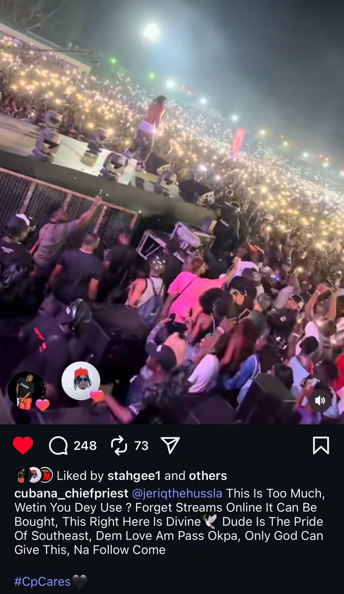 Cubana ChiefPriest vents out, after witnessing greatness at #Davido5IveTour while JeriQ was performing!…👑

“Forget Streams Online, It Can Be Bought”….