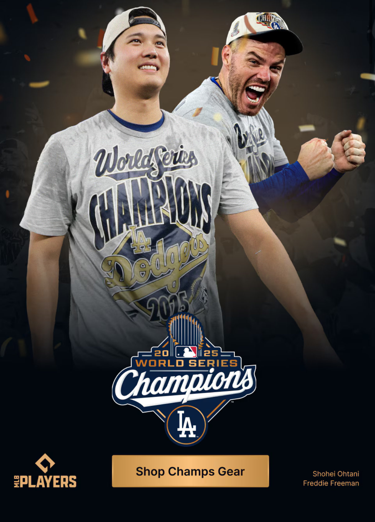 ドジャースワールドシリーズ2025優勝ロッカールームビッグロゴTシャツ