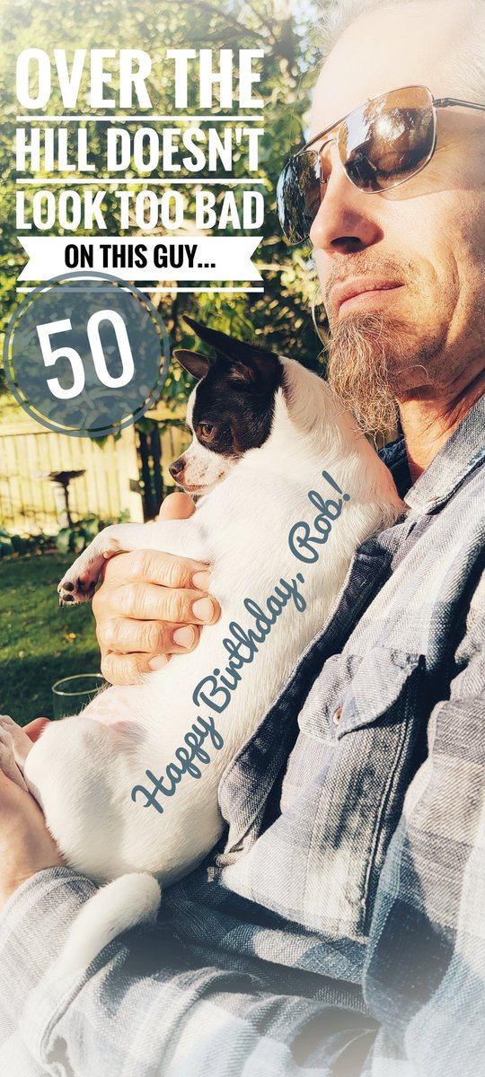DogDays77's tweet photo. Here's to many more days of celebrating you, Rob! 🥰 Let's not forget your walker when we go out today🤣 LOL #Cheers #HappyBirthday #OvertheHill #50th #Celebrate #JustGettingStarted #ItsNotOverYet #GodCreatedAWonderfulYou #ItsYourBday #LetsPartyLikeItsYourBirthday https://t.co/7rt4KAiX8W