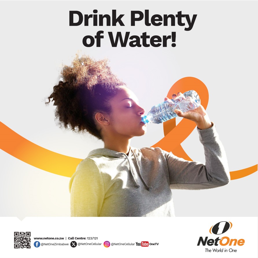 NetOneCellular's tweet image. Drink plenty of water!  

Stay hydrated! 
Challenge yourself to drink eight glasses of water a day this month. 

#HydrationChallenge