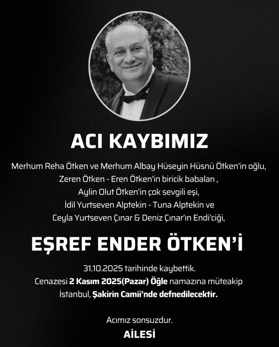Merkez Parti İzmir İl Başkanımız Eşref Ender Ötken Beyefendiyi toprağa verdik. Ruhu şad, mekanı Cennet olsun. Allah kabir rahatlığı versin, Cennette Peygamber Efendimize komşu eylesin. Ailesinin, Merkez Parti ailemizin ve Milletimizin başı sağ olsun. <a href="/Merkez_Parti/">Merkez Parti</a>