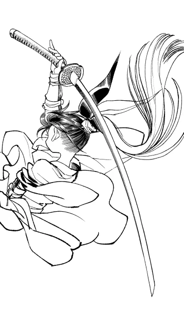 こんな反り強太刀が欲しい欲を描いて発散させる絵描きの鑑です 