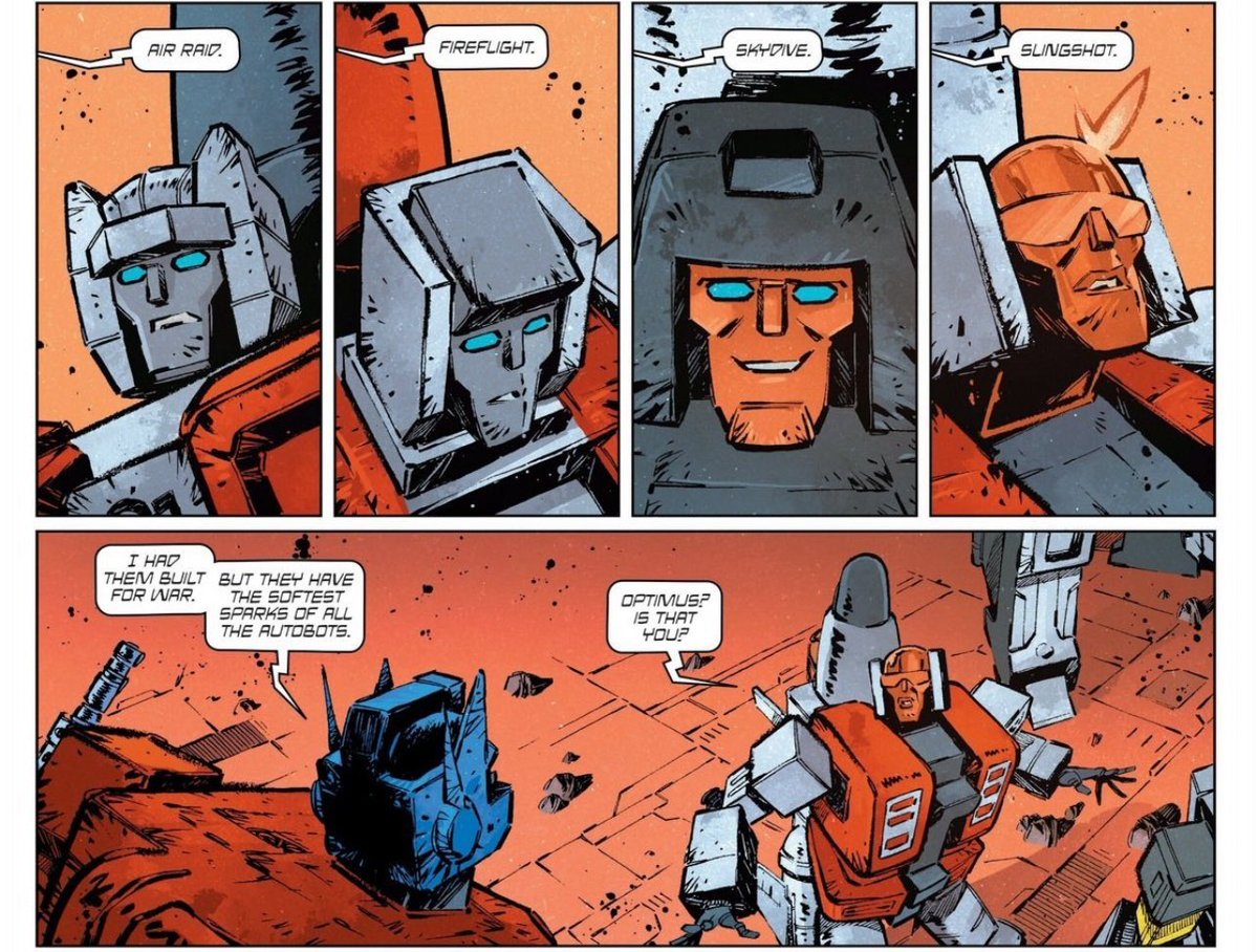 Yellowpiez's tweet image. looking back skybound aerialbot are so cute🥹🥹