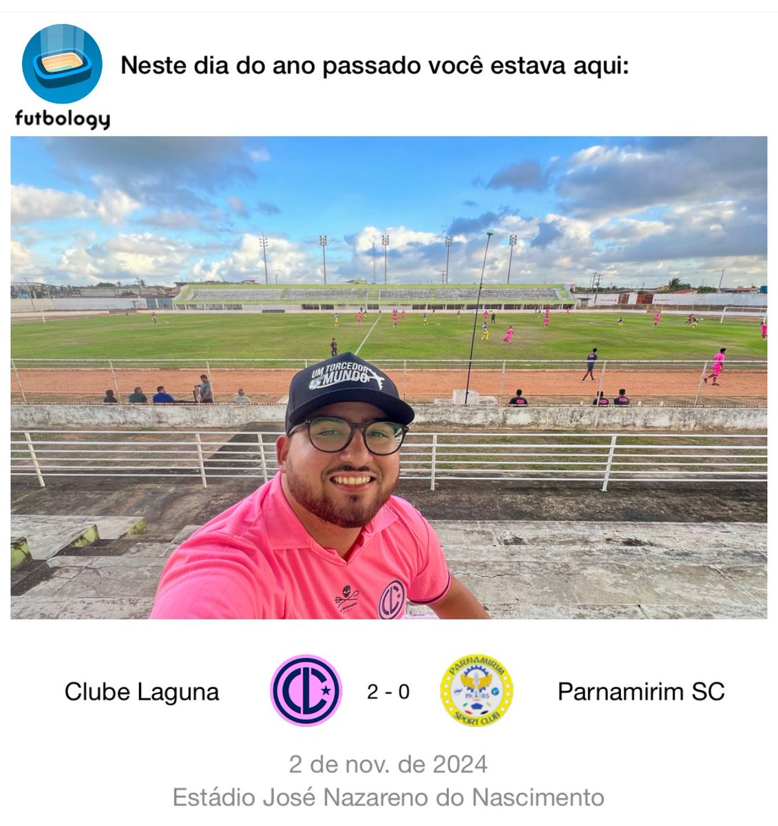 Um dia você ta na Ucrânia vendo o Barcelona jogar uma partida de Champions League, no outro você ta em Goianinha/RN vendo um jogo da 2ª divisão potiguar. Esses foram dias 02/11 bem distintos na minha vida 🤣

O que importa é sempre viver futebol e colecionar histórias!

⚽️✈️