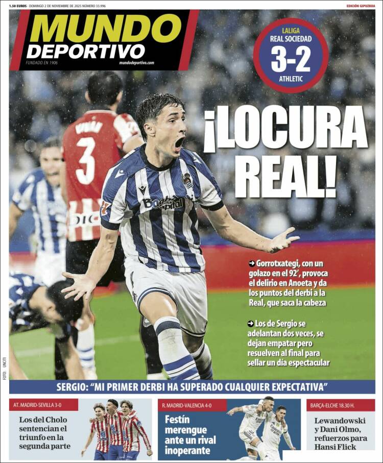 _MundoRS's tweet image. #LaPortada de @Gipuzkoa_MD 
Domingo, 2 de noviembre