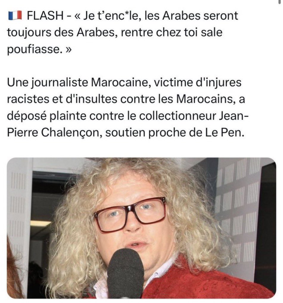<a href="/chalenconpjc/">Chalençon</a> Il est pas raciste….🤮🤮🤮🤮🤮 dégage de là