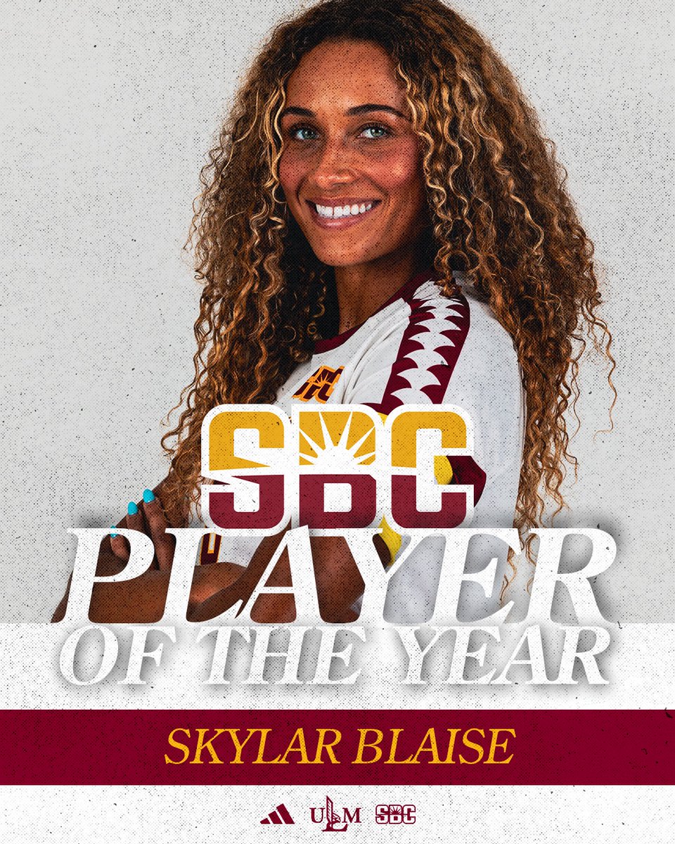 𝐒𝐔𝐍 𝐁𝐄𝐋𝐓 𝐏𝐋𝐀𝐘𝐄𝐑 𝐎𝐅 𝐓𝐇𝐄 𝐘𝐄𝐀𝐑🏆

Skylar notched 12 goals and 27 points this season to lead the Sun Belt. Congrats on a stellar year, Sky‼️

🗞️: bit.ly/4oJU5hb