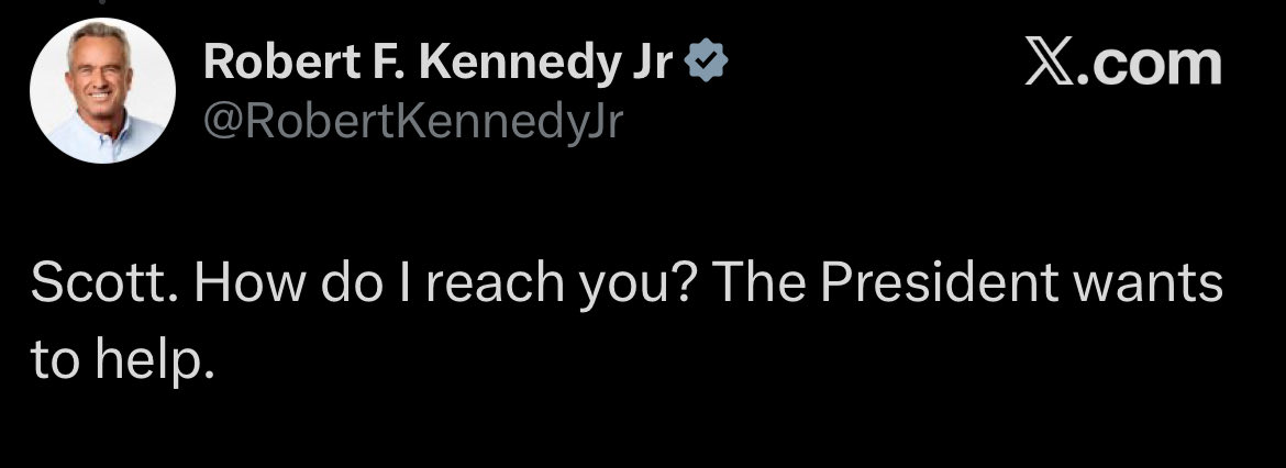 PrevalentPress's tweet image. #DEVELOPING: HHS Secretary RFK Jr: “Scott. How do I reach you? The President wants to help.” 

Dilbert creator Scott Adams, battling terminal prostate cancer, publicly asks President Trump on X to expedite his Pluvicto treatment. Adams, declining rapidly, says Trump previously…