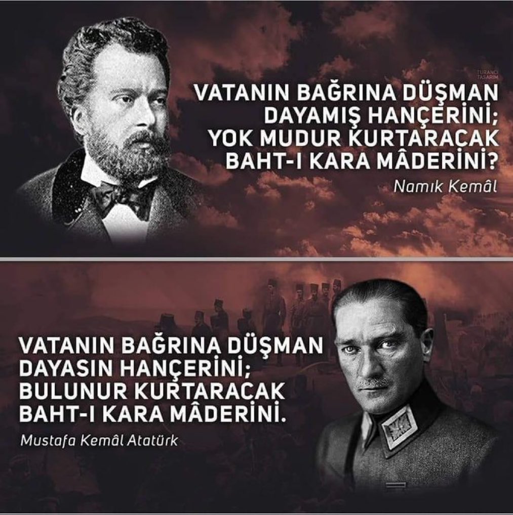 Mustafa Kemal Atatürk: “benim bedenimin babası Ali Rıza Efendi, 
Duygularımın babası 
Namık Kemal, 
Fikirlerimin babası ise Ziya Gökalp'tir”

#NamıkKemal