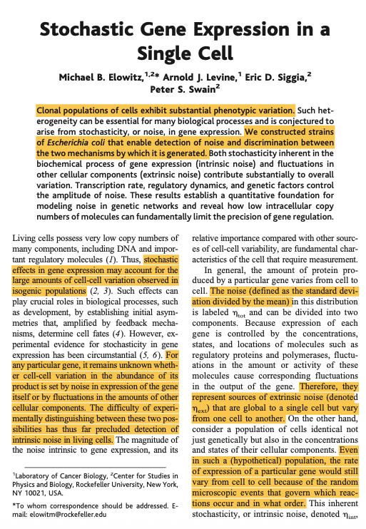 NikoMcCarty's tweet image. Take two cells and place them side by side. Both cells have the same genome. And yet, oddly enough, they behave in different ways. They divide at different times and their RNA levels are distinct.

Now let’s go one step further. Take those same two cells. But this time, imagine…