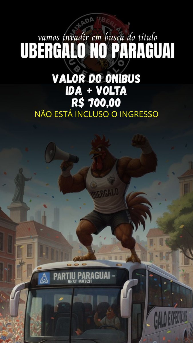 Paraguai vai ficar pequeno pra torcida do <a href="/Atletico/">Atlético</a>  bora fazer a festa
#ubergalo #sulamericana #conmebol #paraguai #galãodamassa