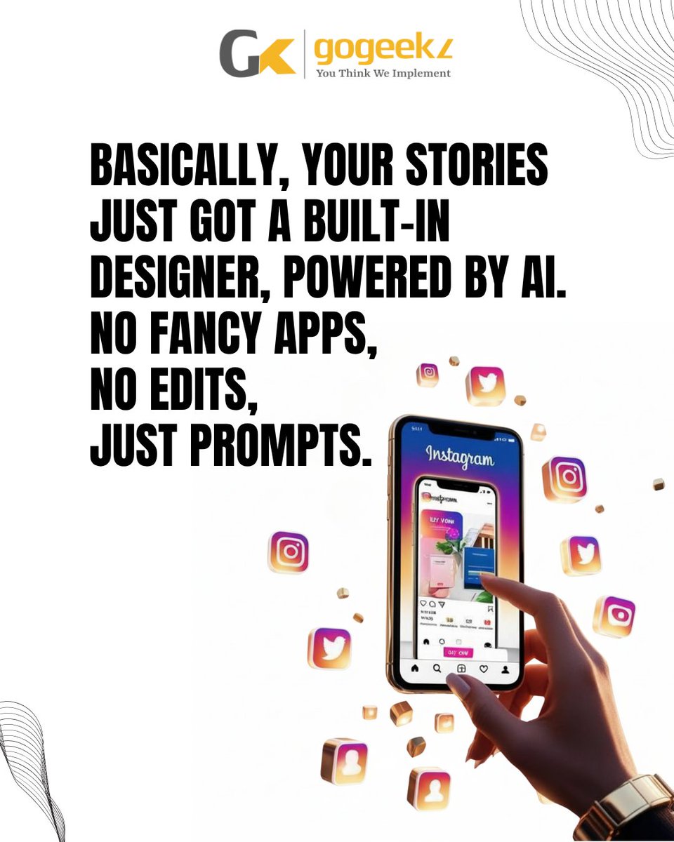 GoGeekz's tweet image. 🚀 META is taking creativity to the next level! 💡✨
Your Instagram Stories are now AI-powered — making it easier than ever to create, customize, and share engaging content. 🎥🤖
#GoGeekz #metaupdate #aipowered #instagramstoriesideas #metaai #socialmediatrends #DigitalInnovation