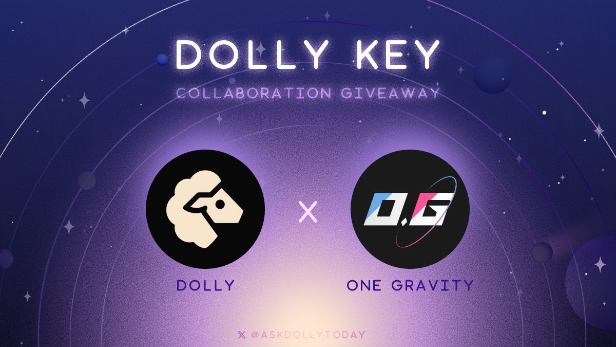 Honored to celebrate this moment with the <a href="/0G_labs/">0G Labs (Home of Infinite AI)</a> community. 🐼🙌🐑 

Dolly is airdropping Gravity Key NFT whitelist spots to <a href="/OneGravityNFT/">One Gravity (Ø,G)</a> and Alignment Node holders — the pioneers shaping 0G's future.

Join the 0G discord server to enter the raffle and stay tuned as Dolly