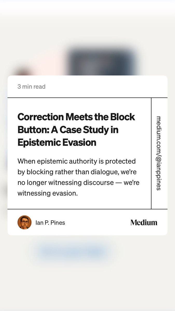 I tried to comment respectfully on a post to correct the author and I was blocked.  medium.com/presence-not-p…