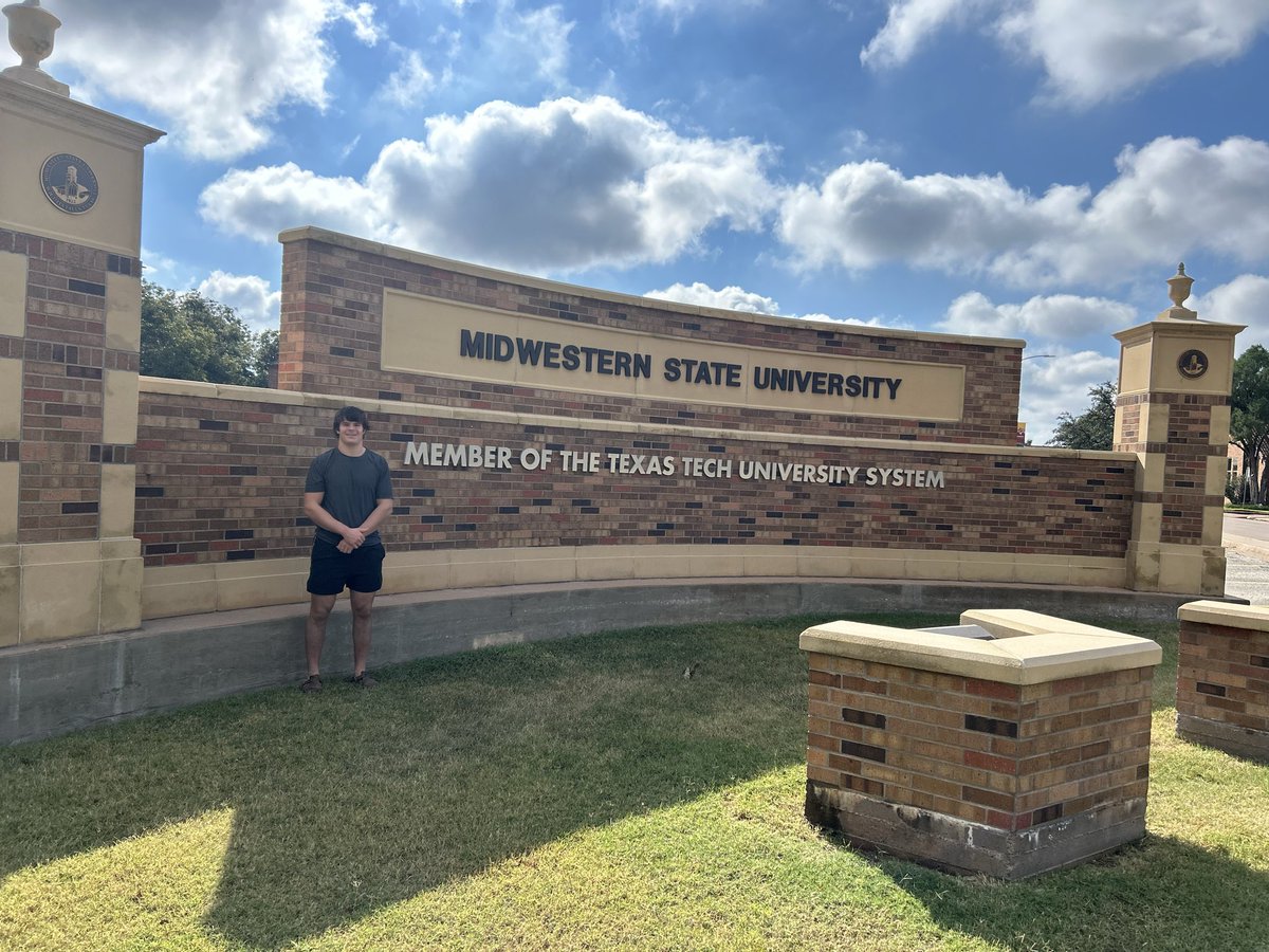 I had a great time visiting <a href="/MSUTexasFB/">Midwestern State Football</a> last weekend and want to thank all the coaches for the hospitality!

<a href="/coachfrazierMSU/">Coach Blake Frazier</a> <a href="/FBCoachLeonard/">Coach Cedric Leonard</a> <a href="/Clydelogan21/">Clyde Logan</a> <a href="/Coach_TPreston/">Coach Tyler Preston</a> 

<a href="/BudaJagsFB/">BudaJagsFootball</a> <a href="/CoachCarlin/">Sam Carlin</a> <a href="/CoachKAkina/">Keoni Akina</a> <a href="/coacharmatta/">Coach Armatta</a> <a href="/CoachAntoine/">Ron Antoine, M.Ed</a> <a href="/RecruitsCenTex/">Coach Jimmy Andrews</a> <a href="/EmpowerRecruits/">Empower Student Athletes</a>