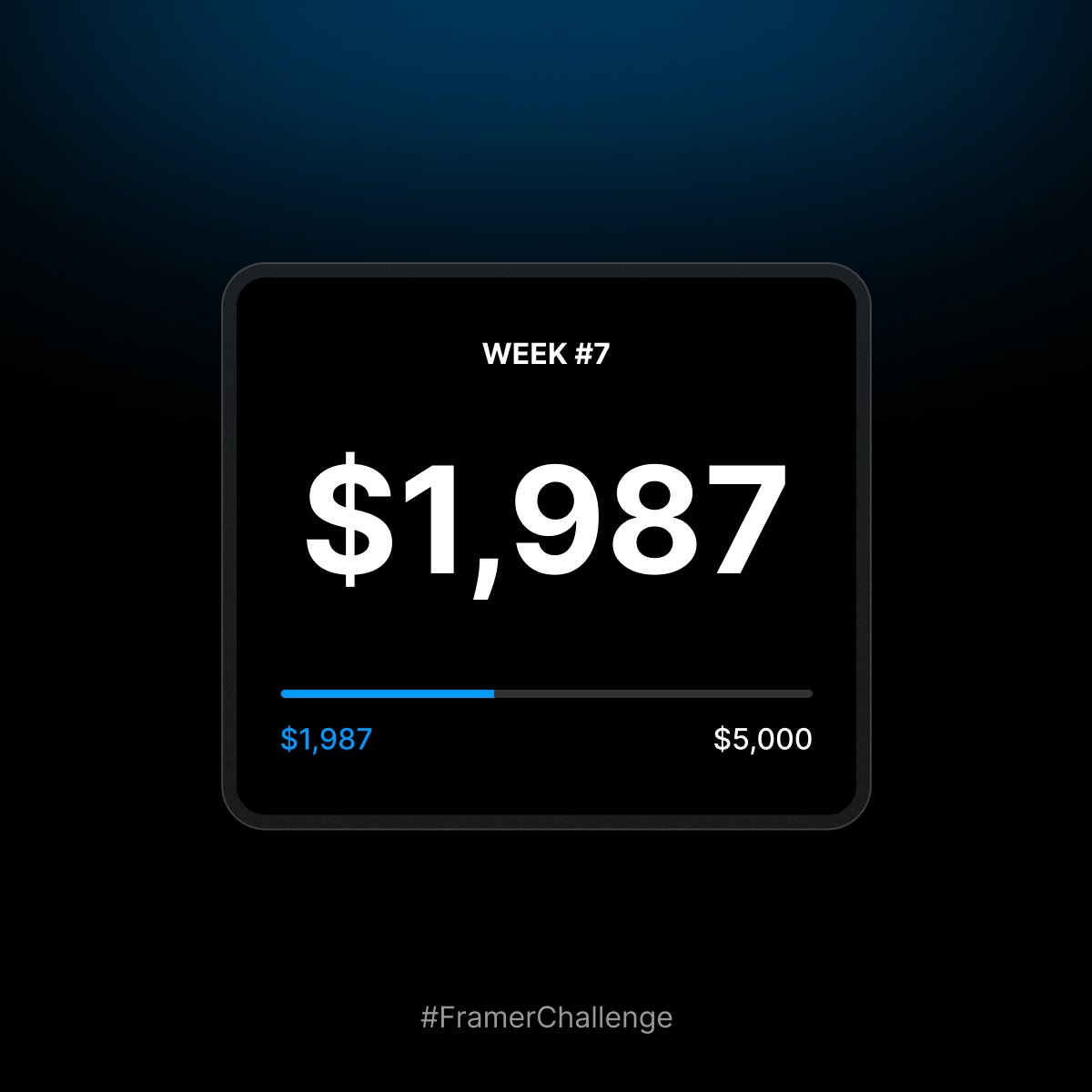 julesvcode's tweet image. #FramerChallenge Week #7

Partner rewards: $61.87
Templates &amp;amp; Plugins: $87.46  
Total week #7: $149.33

💰 Total Challenge: $1,987/$5,000 (39%)