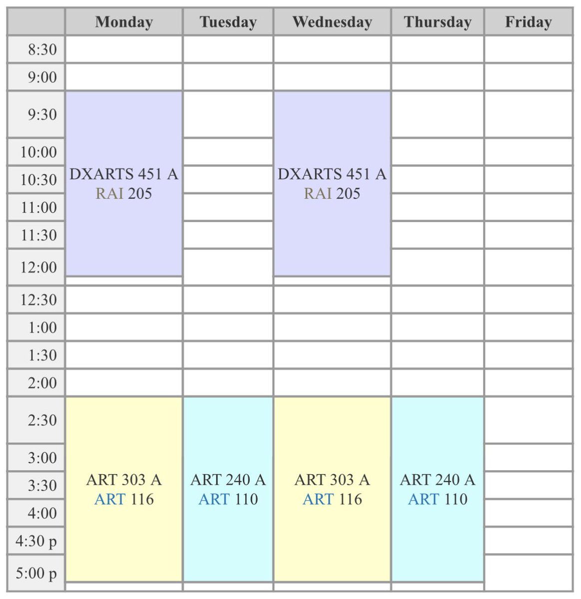 내 다음학기 스케줄 어때..