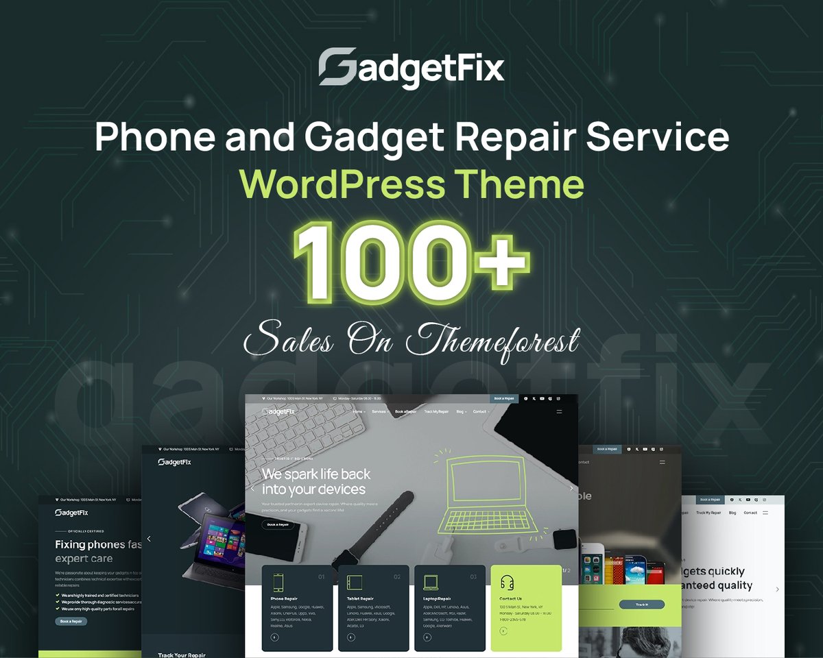 ReactTheme's tweet image. 💥 100+ sales! Our Gadgetfix WordPress Theme for phone &amp;amp; gadget repair shops keeps growing strong!
Built with Elementor, modern, and made for professionals.

👏 Thanks to everyone for your continued trust! 

themeforest.net/item/gadgetfix…

#WordPress #ThemeForest #wptheme #elementor