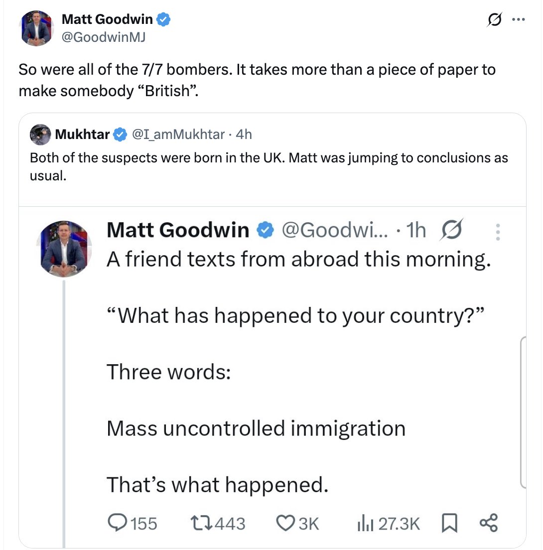 It was clear from 2014 that this guy had a more than academic interest in the radical right. There ensued half a decade of indulging him, and then half a decade of people shuffling their papers when his name came up, and here he stands these days: fully emboldened.