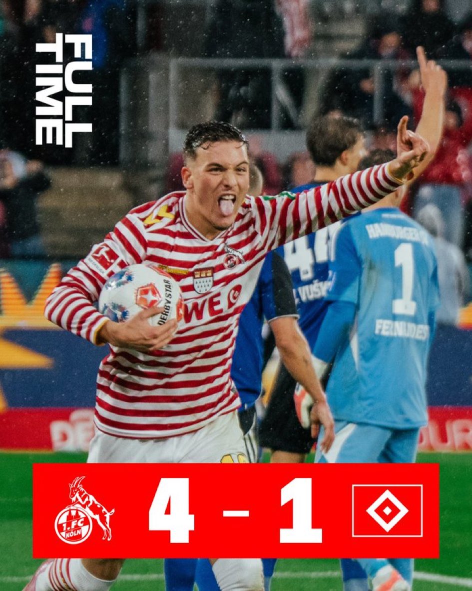 W🔥
4-1 pero a diferencia del partido pasado contra el Bayern ahora nosotros sonos quienes metimos 4

#KOEHSV #effzeh #cologneta