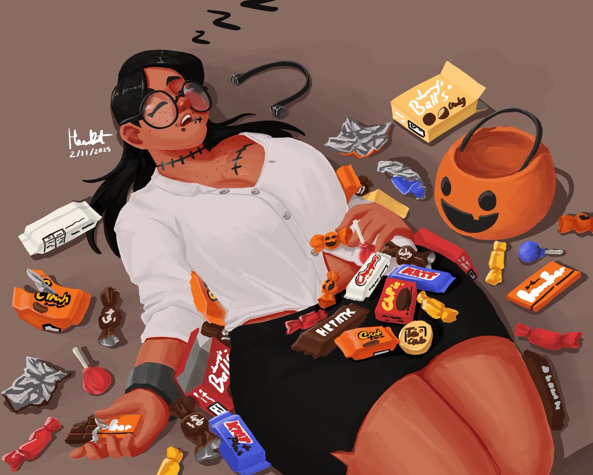 Thank you all for treating her on Halloween night :)
She may have bitten off more than she could chew..