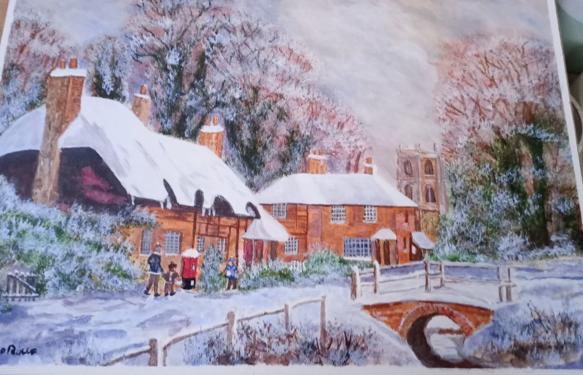 AmandaR27641601's tweet image. This is the last painting for 2026 calender. It is called, The last Post.   I found it in my tutorial art book. Painted after, the late, Terry Harrison. A3 acrylic on  Hobby craft rough water colour paper. 😁