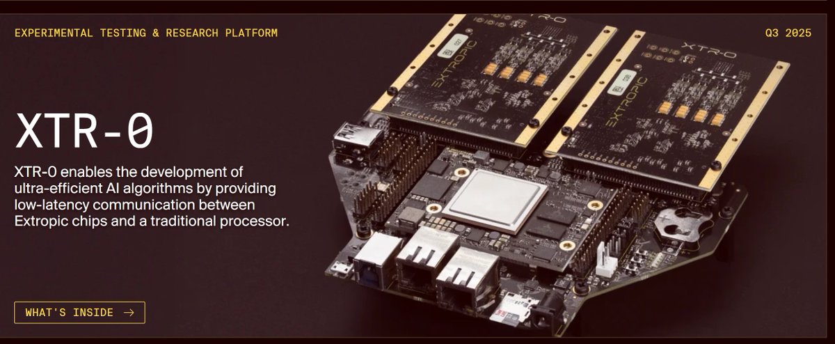 Thermodynamic computing is best done in room temperature on your desk.

XTR-0 prototype unveiled by <a href="/extropic/">Extropic</a>. 

Congratulations on your multi-year effort. I've been watching this unfold since April 1, 2021 without knowing the full story.