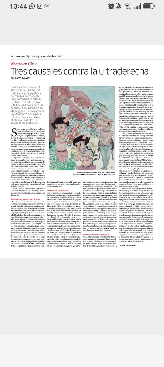 DocComUFROUACh's tweet image. Karen #Glavic. Tres causales contra la #ultra derecha. Le Monde #Diplomatique. 
@msalazar1955
@delosquesobran
@ClaudiaDides
@angelaalacchi
@falsafa1126