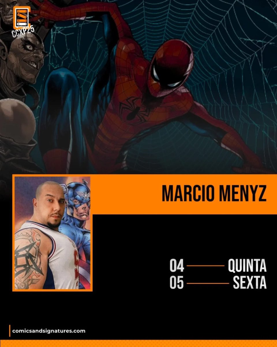 Pessoal, estarei de novo na #ccxp mas dessa vez não estarei no Artist Valley, e sim no stand da <a href="/ComicsnSign/">Comics and Signatures</a> apenas Quinta e Sexta. 
Me procura lá! Desconto no abraço e bate papo de brinde! 😆😉