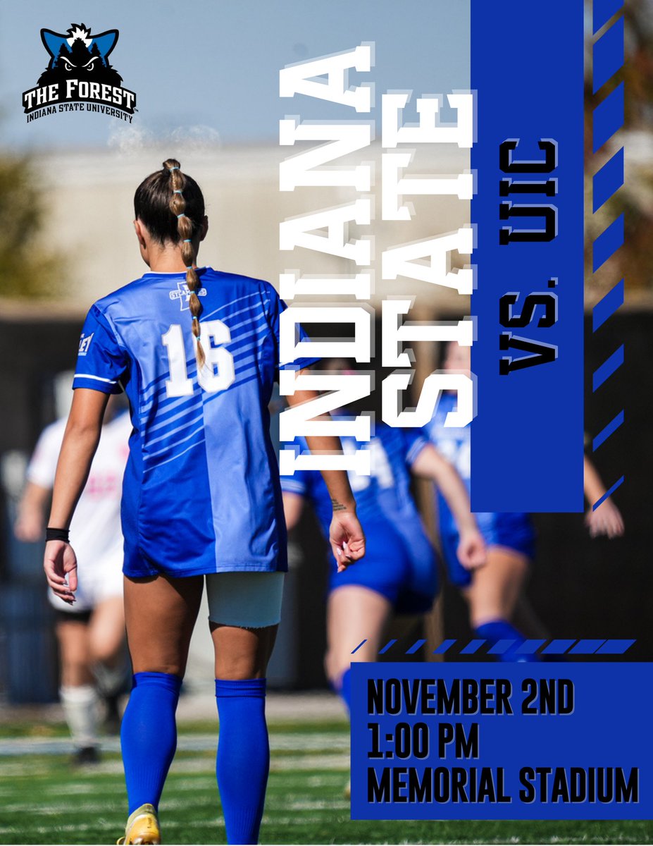 TODAY we pack Memorial Stadium as Indiana State soccer competes against UIC at 1:00 PM! Be there, and be LOUD!!! Go Sycamores 💙🤍