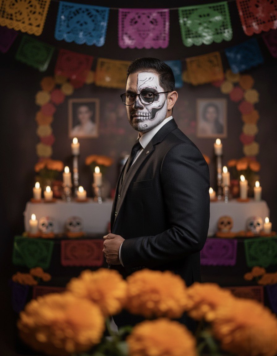 🌼💀🕯️ “Camino de pétalos y luz… donde los que amamos regresan envueltos en memoria.” #DiaDeMuertos #2deNoviembre