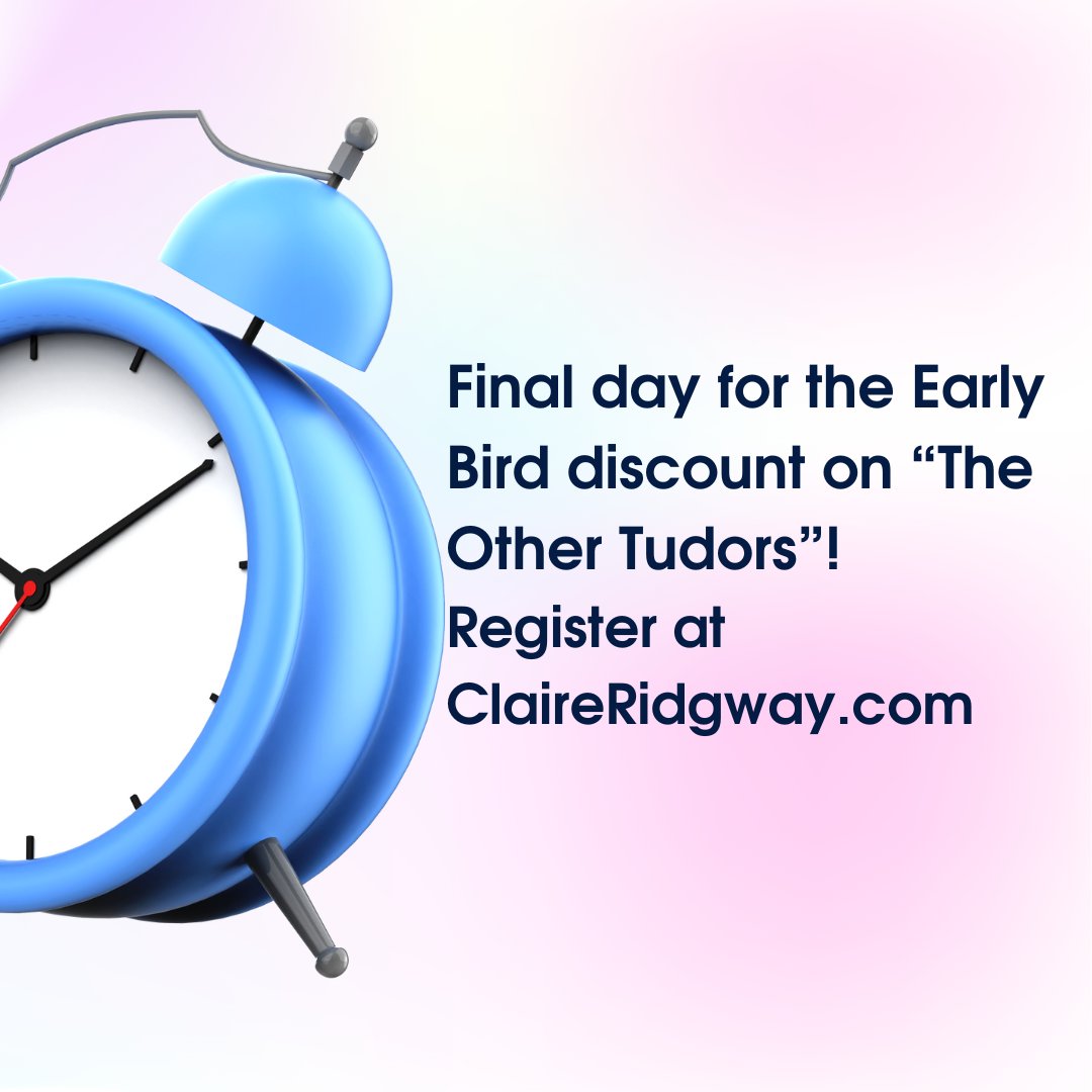 It's the last day to register for "The Other Tudors", a completely online, interactive, nine-day event with five historians. Do join us in exploring the stories of these often neglected Tudor people...
claireridgway.com/events/the-oth…