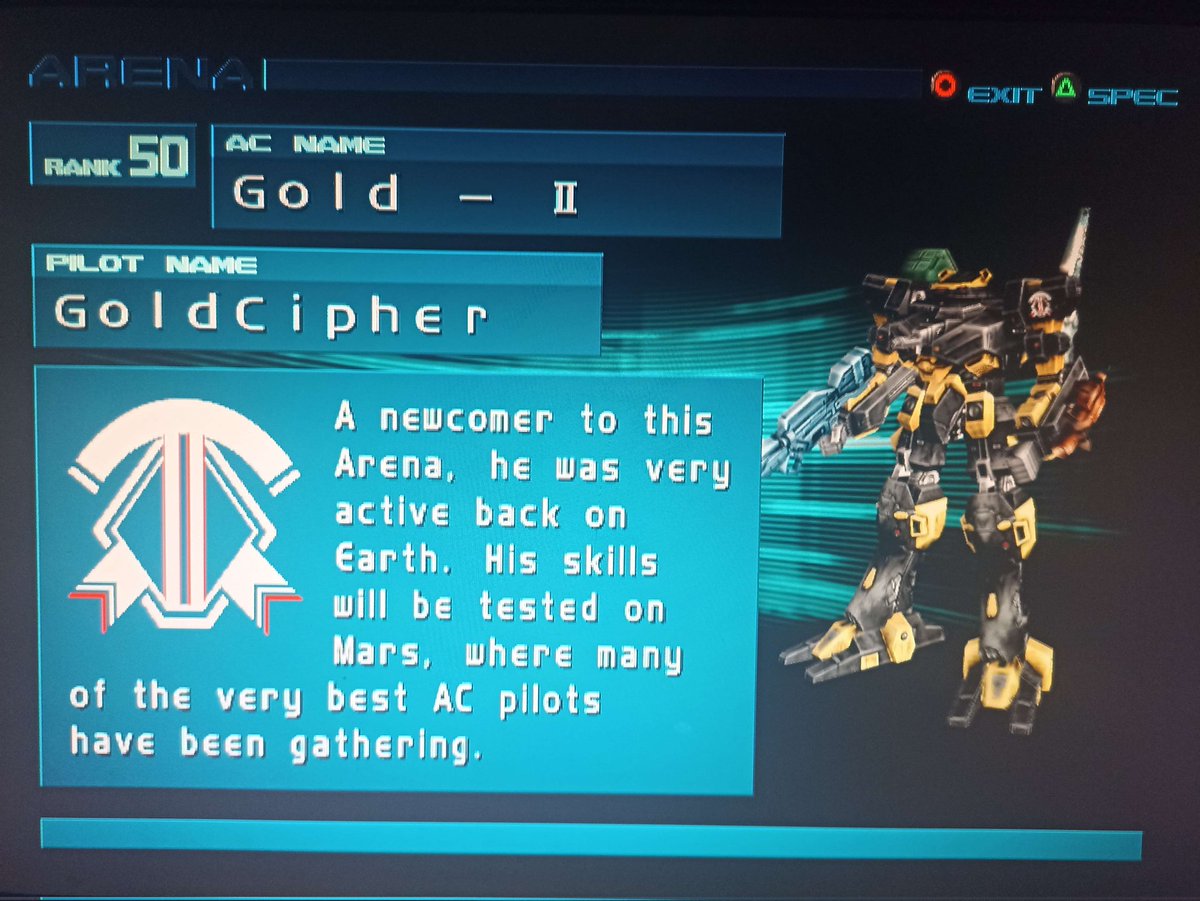 GoldCipher50's tweet image. I LOVE ARMORED CORE