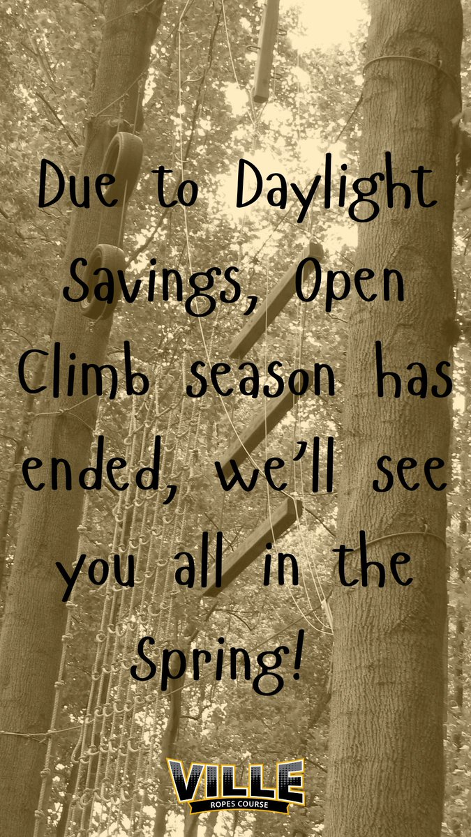 MUCampusRec's tweet image. Due to daylight savings, Open Climb season has ended, and we will resume in the spring. See you all next semester!

#ropescourse #campusrecration #millersvilleuniversity