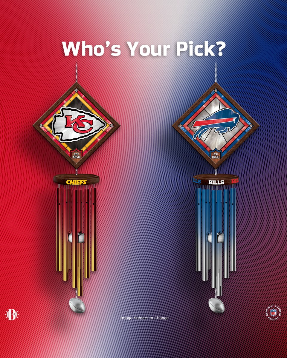 ❤️💛  💙❤️ The Chiefs and Bills go head-to-head today. Who will score the win?⁣
Click to choose your team: bit.ly/4oEcSKM

#NFL #ChiefsKingdom #BillsMafia
