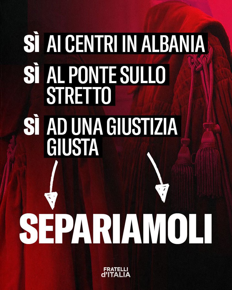 Per una giustizia giusta e libera dalle correnti politicizzate e ideologiche.