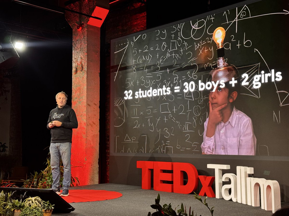 How to get more girls to STEM?
1. Reach them before age 11
2. Girls only groups, no boys
3. Tasks have to be meaningful
4. Feeling of accomplishment

Amazing results by <a href="/taavikotka/">Taavi Kotka</a> and HK Unicorn Squad 🥰 <a href="/tedxtallinn/">TEDxTallinn</a>