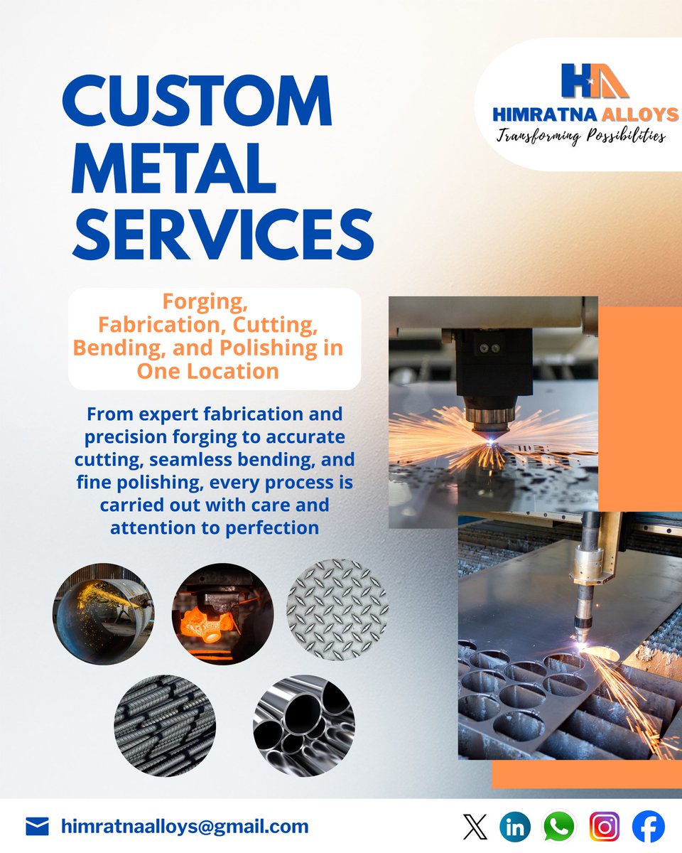 himratnaalloys's tweet image. Precision forged. Perfectly finished.  
Himratna Alloys delivers custom metal services—forging, fabrication, cutting, bending, and polishing —crafted to your exact needs.  

#MetalEngineering #CustomFabrication #HimratnaAlloys #PrecisionCraftsmanship