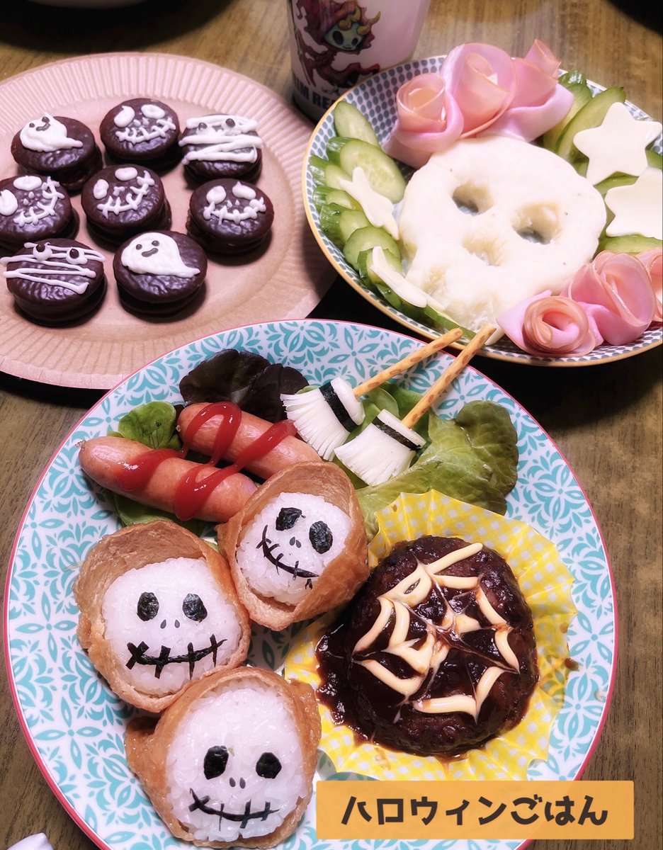 msmn317's tweet photo. きょうのごはん🍚
👻2日遅れのハロウィンごはん🎃

＃今日のごはん ＃お腹ペコリン部 #おうちごはん ＃自炊 #Twitter家庭料理部 #X家庭料理部 ＃ハロウィンごはん https://t.co/ECXg92QwBL