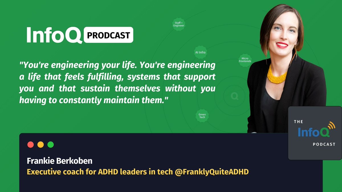 InfoQ's tweet image. Applying #IterativeDevelopment principles to #PersonalGrowth means understanding your own operating system, testing small changes & building sustainable routines.
🎧 Listen to the #InfoQ #podcast w/ Frankie Berkoben as she explores more on this topic  ⇨ bit.ly/47sD4B4