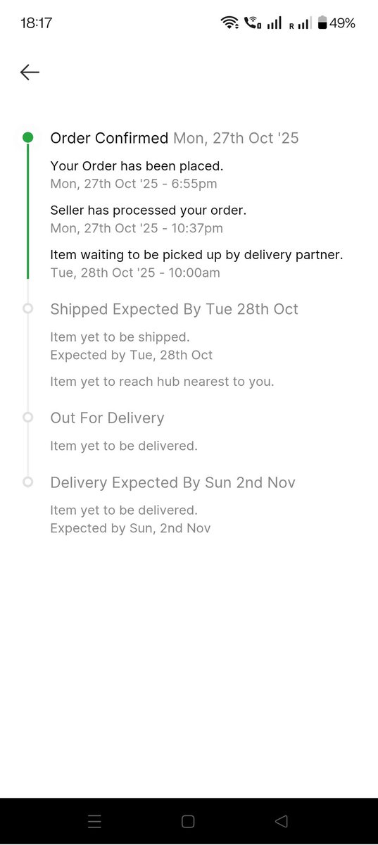 BarkaatiMd's tweet photo. Dear flipkart my order  today delivery date but not receive please chek and rpl
@Flipkart
@flipkartsupport https://t.co/3c3b6KkKIY