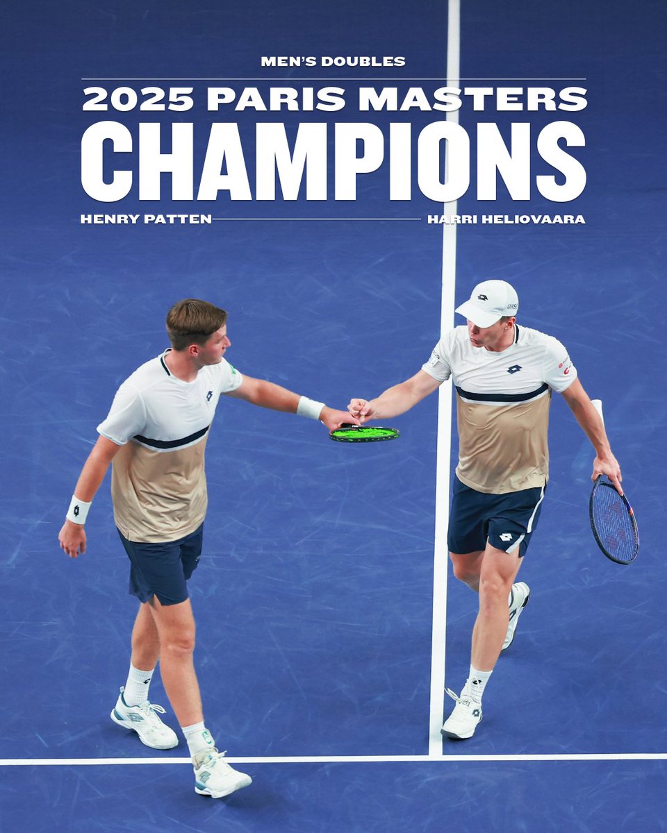 Henry Patten &amp; Harri Heliovaara are <a href="/RolexPMasters/">ROLEX PARIS MASTERS</a> CHAMPIONS! 👏

The pair got the better of Julian Cash &amp; Lloyd Glasspool 6-3, 6-4 in the final 

#BackTheBrits 🇬🇧