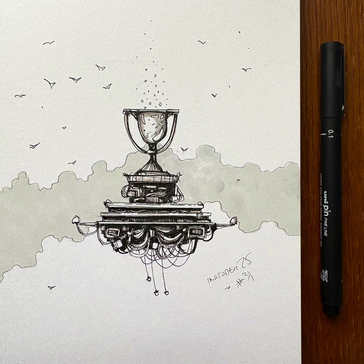 No i w dzień niedzielny kończę mój pierwszy #inktober, bardzo mi było potrzebne dotrwać i nie poddać się (taki moment w życiu) w tym codziennym zgiełku - cieszę się z każdej pracy mimo że niektóre byłby mocnym wyzwaniem kreatywnym. Dziękuję za obecność 👍🙏

Award, #31 inktober