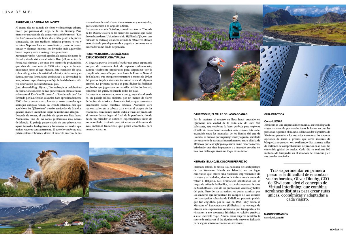 La revista NOVIAS también me publica un extenso artículo sobre Islandia