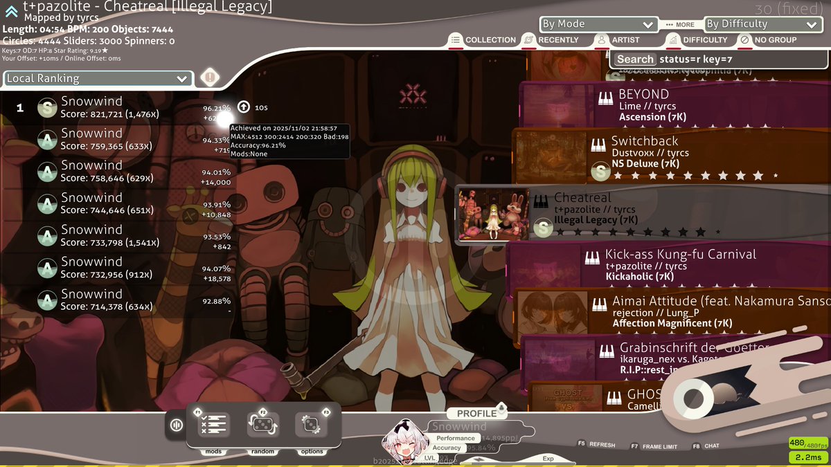 Snowwind_7's tweet image. ありえん調子良い　mania15000pp