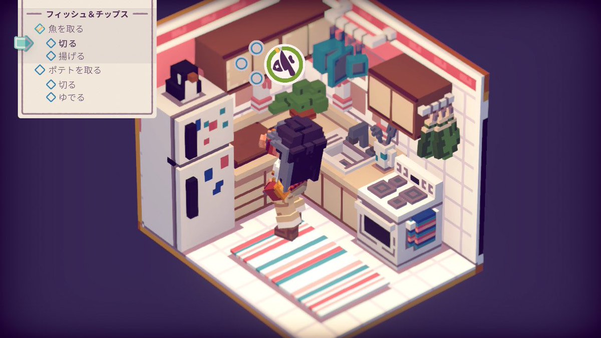 Ramoffle100's tweet image. ライトなゲームを並行して、今日は寂れた港町を釣りと料理で稼いで復興せよ！なムーングロウベイをプレイ。

牧場系かなと思いきや、主人公は自分より年上設定。

料理の楽しさもあって意外とやり込みぽい🐟 #Moonglowbay