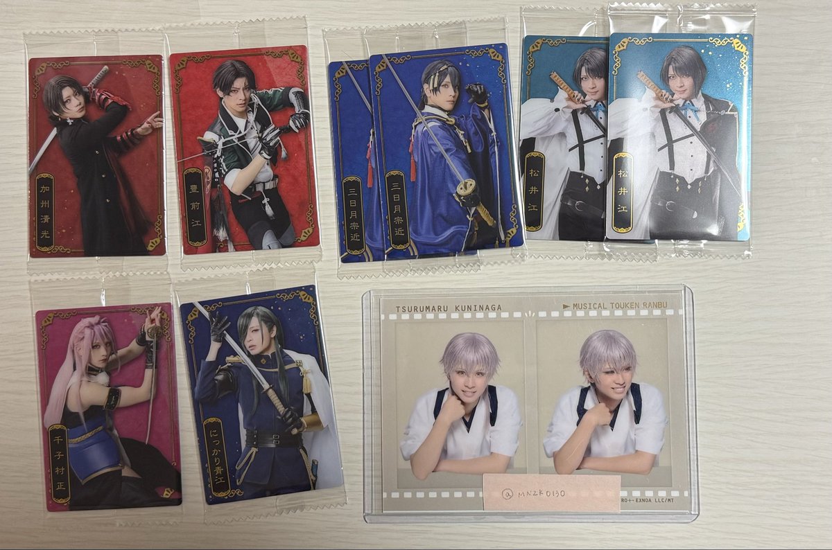 MNZK0130's tweet photo. 【交換・譲渡】 刀剣乱舞 ミュージカル 刀ミュ ウエハース

譲 加州、豊前、三日月、松井、村正、にっかり、巴、南海、浦島、鬼丸、物吉、安定、笹貫、岩融、石切丸

求 山姥切国広、山姥切長義、鶴丸、五月雨、後家or150+送料

下に続く https://t.co/O4r9nhCtuF