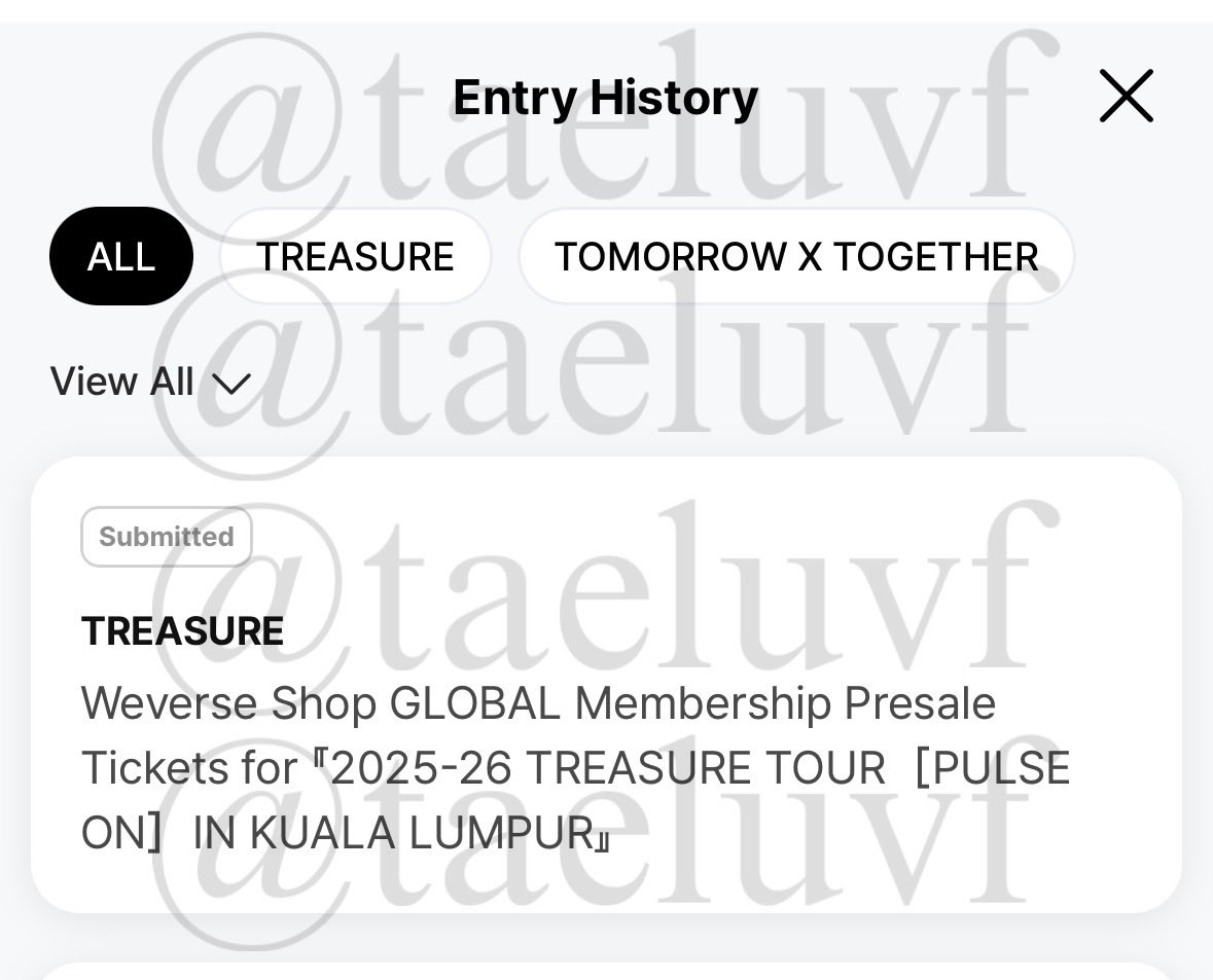 taeluvf's tweet photo. WTR membership Weverse presale code for 2026 Treasure “Pulse On” Tour in Kuala Lumpur 

- nak jual untuk 1 person only 
(boleh guna untuk 4 tickets)

harga kita boleh bincang ;)

#TREASURE #트레저 #PULSE_ON #TOUR #ASIA #KualaLumpur #YG
#TREASUREinKL #PULSE_ON_IN_KL https://t.co/V9MDrJXkan